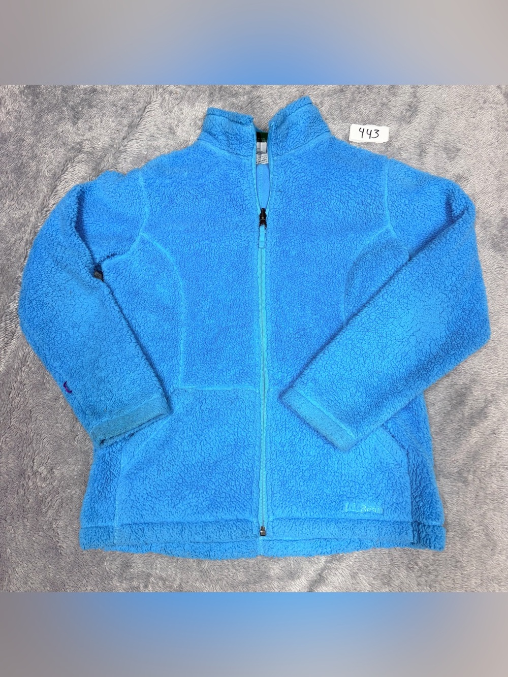 L.L. Bean Bright Blue Sherpa Fleece Zip Jacket